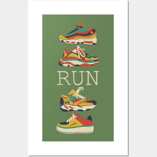 Sneakers run print Posters and Art